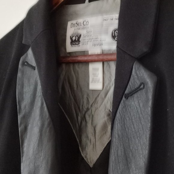 DIESEL - Leather collar blazer- Sz L - Picture 3 of 13